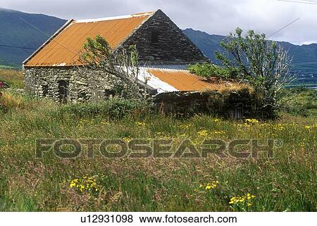 Old Abandoned Stone cottage in Cork, Ireland View Large Photo Image Stock Photo - Old Abandoned Stone cottage in Cork, Ireland. Fotosearch