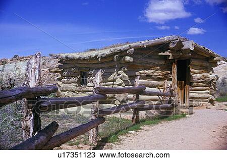 Stock Image - Old log building. Fotosearch