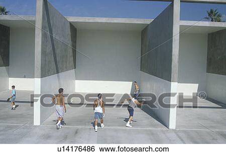 Stock Photograph - Paddle ball, Venice Beach, Venice, CA. Fotosearch