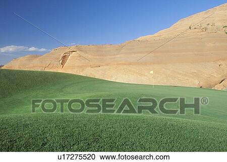 Stock Image - Page Municipal Golf Course and Sandstone Rock. Fotosearch