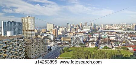 Stock Photography - Panoramic aerial view of Durban, South Africa skyline. Fotosearch