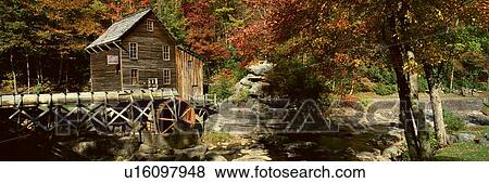 Panoramic of Glade Creek Grist Mil View Large Photo Image Stock Photo - Panoramic of Glade Creek Grist Mil. Fotosearch