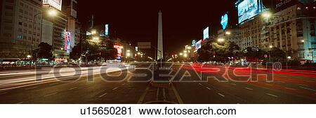 Panoramic view at night of Avenida 9 de Julio View Large Photo Image Stock Image - Panoramic view at night of Avenida 9 de Julio. Fotosearch
