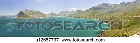Stock Photo - Panoramic view of Atlantic Ocean and Hout Bay. Fotosearch