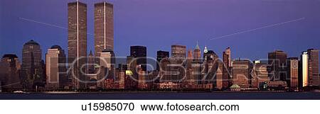 Stock Image - Panoramic view of New York City Skyline. Fotosearch