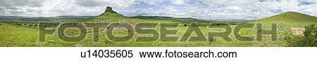 Stock Photography - Panoramic view of Sandlwana hill. Fotosearch