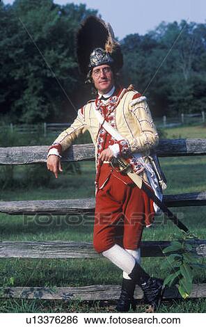 Participant posing as a British Army Officer during American Revolution reenactment View Large Photo Image Stock Photograph - Participant posing as a British Army Officer during American Revolution reenactment. Fotosearch