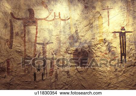 Picture - Pictograph rock art at Seminole State Historical Park, TX. Fotosearch