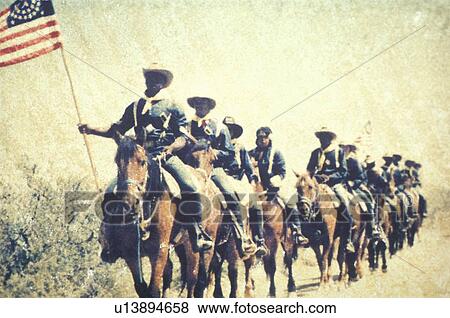 Stock Photo - Polaroid Transfer of soldiers in battle during Civil War Reenactment of Battle of Bull Run, Virginia. Fotosearch