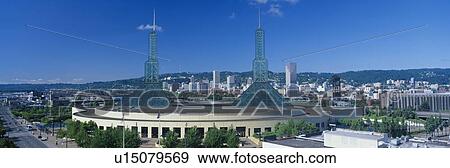 Portland Convention Center, Morning, Oregon View Large Photo Image Stock Photo - Portland Convention Center, Morning, Oregon. Fotosearch