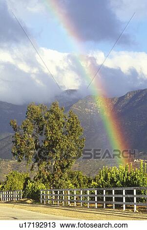 Rainbow and Topa Topa Mountains View Large Photo Image Stock Image - Rainbow and Topa Topa Mountains. Fotosearch