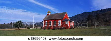 Red School House View Large Photo Image Stock Photo - Red School House. Fotosearch