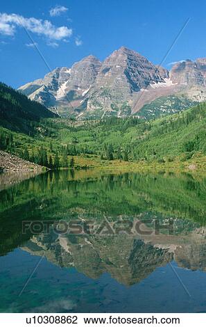 Reflection of Maroon Bell Mountain in Maroon Lake, Colorado View Large Photo Image Stock Image - Reflection of Maroon Bell Mountain in Maroon Lake, Colorado. Fotosearch
