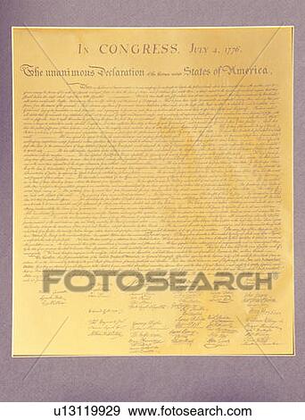 Stock Photo - Replica of Declaration of Independence. Fotosearch