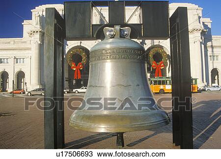 Replica of Liberty Bell, Christmastime, Union Station, Washington, D. C. View Large Photo Image Stock Image - Replica of Liberty Bell, Christmastime, Union Station, Washington, D. C.. Fotosearch