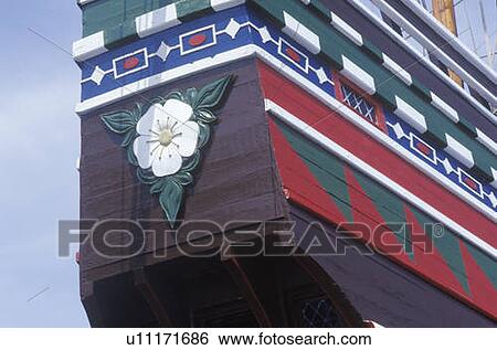 Stock Photograph - Replica of Mayflower II Ship model. Fotosearch