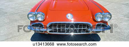 Stock Photo - Restored red 1959 Corvette. Fotosearch