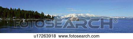 Riverboat On Lake Tahoe, California View Large Photo Image Stock Photo - Riverboat On Lake Tahoe, California. Fotosearch