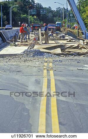 Road Repair workmen on bridge View Large Photo Image Stock Image - Road Repair workmen on bridge. Fotosearch