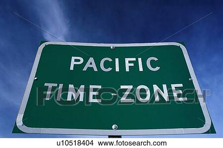 Road sign indicating a change to the Pacific Time Zone View Large Photo Image Picture - Road sign indicating a change to the Pacific Time Zone. Fotosearch