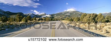 Stock Image - Road To Great Basin National Park, Nevada, in February. Fotosearch