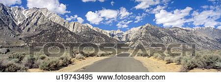 Stock Photography - Road to Mount Whitney, Lone Pine, Sierras, California. Fotosearch