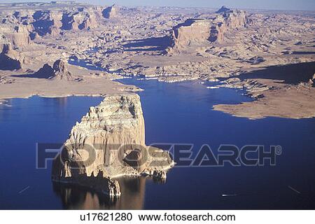 Stock Image - Rock Formations, Lake Powell, Page, Arizona. Fotosearch