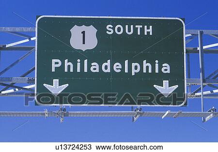 Stock Image - Route 1 South sign. Fotosearch
