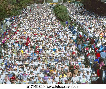 Stock Photo - Runners in 17th Marine Marathon, Washington DC. Fotosearch