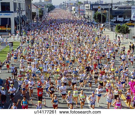Runners in Los Angeles Marathon, California View Large Photo Image Stock Image - Runners in Los Angeles Marathon, California. Fotosearch