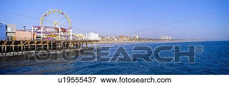 Stock Photo - Santa Monica Pier with Ferris wheel, Santa Monica, California. Fotosearch