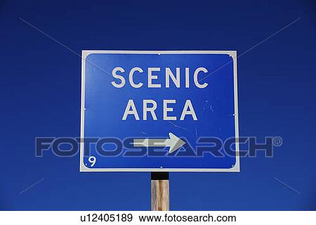 Stock Photo - Scenic Area Road Sign. Fotosearch