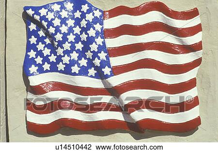 Stock Image - Sculpted American Flag, United States. Fotosearch