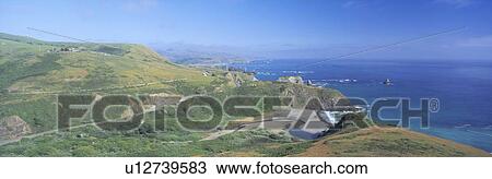 Stock Image - Seashore along Highway 1, Mendocino County, Northern California. Fotosearch