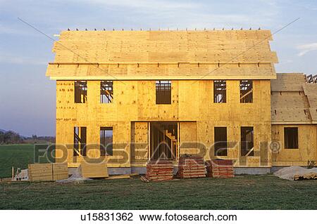 Shell of home under construction, West VA View Large Photo Image Stock Image - Shell of home under construction, West VA. Fotosearch