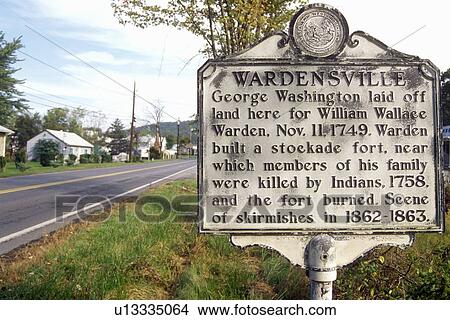 Picture - Sign at entrance of Wardensville, WV along Scenic Highway US Route 55. Fotosearch