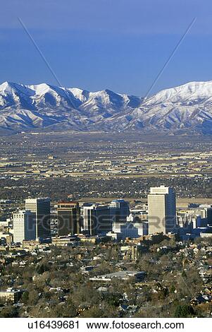 Stock Image - Skyline of Salt Lake City. Fotosearch