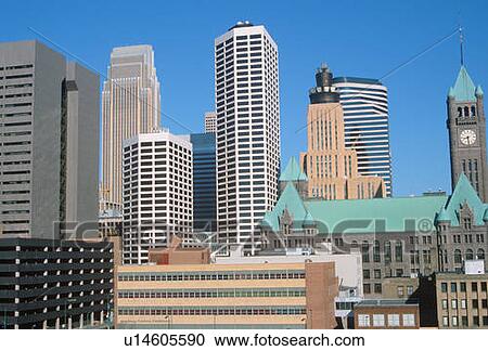 Skyline of the Twin Cities, downtown Minneapolis, Minnesota View Large Photo Image Stock Image - Skyline of the Twin Cities, downtown Minneapolis, Minnesota . Fotosearch