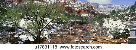 Stock Photo - Slide Rock Creek In Wintertime, Sedona, Arizona. Fotosearch