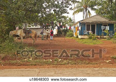 Stock Image - Small house in central Cuba. Fotosearch