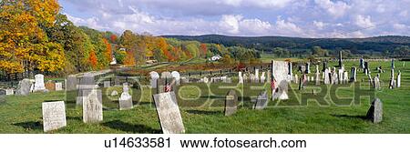  Smithfield  Cemetery and farms in autumn Smithfield New  
