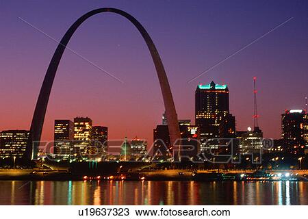 St. Louis skyline and Arch at night, St. Louis, Missouri View Large Photo Image Stock Image - St. Louis skyline and Arch at night, St. Louis, Missouri. Fotosearch