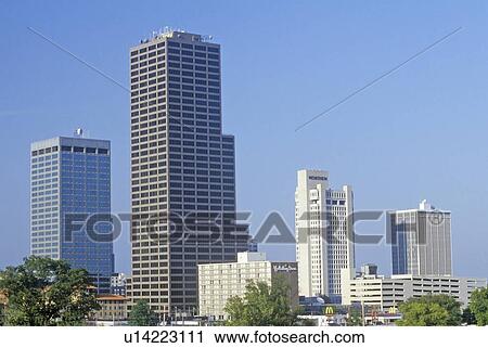 Stock Image - State capital and skyline in Little Rock, Arkansas. Fotosearch
