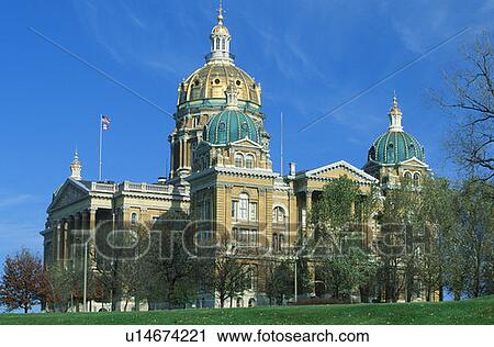 Stock Image - State Capitol of Iowa, Des Moines. Fotosearch
