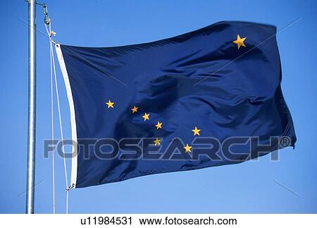 Stock Image - State Flag of Alaska. Fotosearch