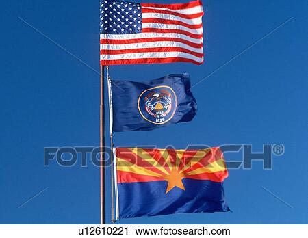 Stock Image - State Flag of Arizona. Fotosearch