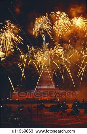 Statue of Liberty, Fireworks Finale, New York View Large Photo Image Stock Image - Statue of Liberty, Fireworks Finale, New York. Fotosearch