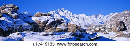 Stock Photography - Sunrise at 14, 494 feet, Mount Whitney near Lone Pine, California. Fotosearch
