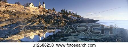 Sunrise at Pemaquid Point Lighthouse from 1827, Maine View Large Photo Image Stock Photo - Sunrise at Pemaquid Point Lighthouse from 1827, Maine. Fotosearch