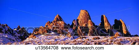 Stock Photo - Sunset at Alabama Hills and Inyo Mountains near Lone Pine, California. Fotosearch